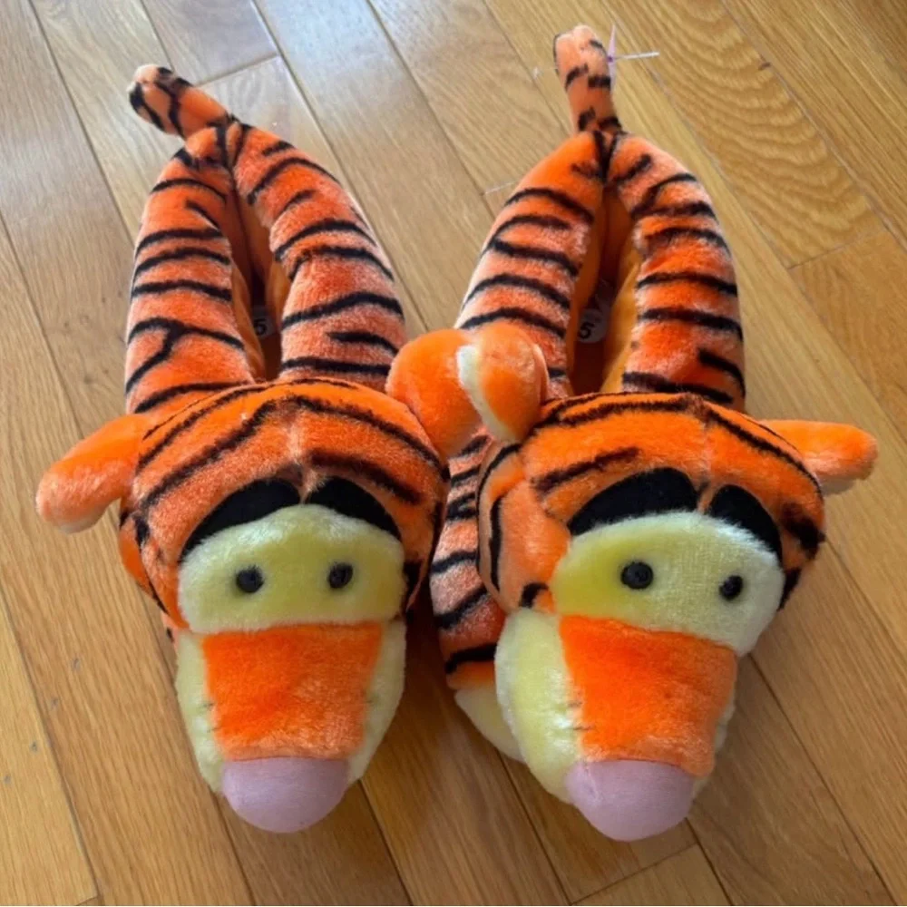 Disney Tigger Plush Kids Slippers - Orange, Black, Yellow